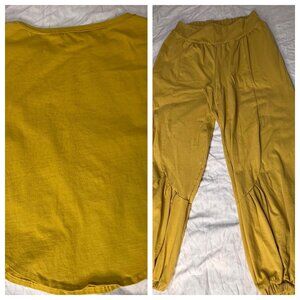 FP Beach Slouchy Lounge Jogger Pants & Scoop Neck Top Set SMALL USA 100% Cotton